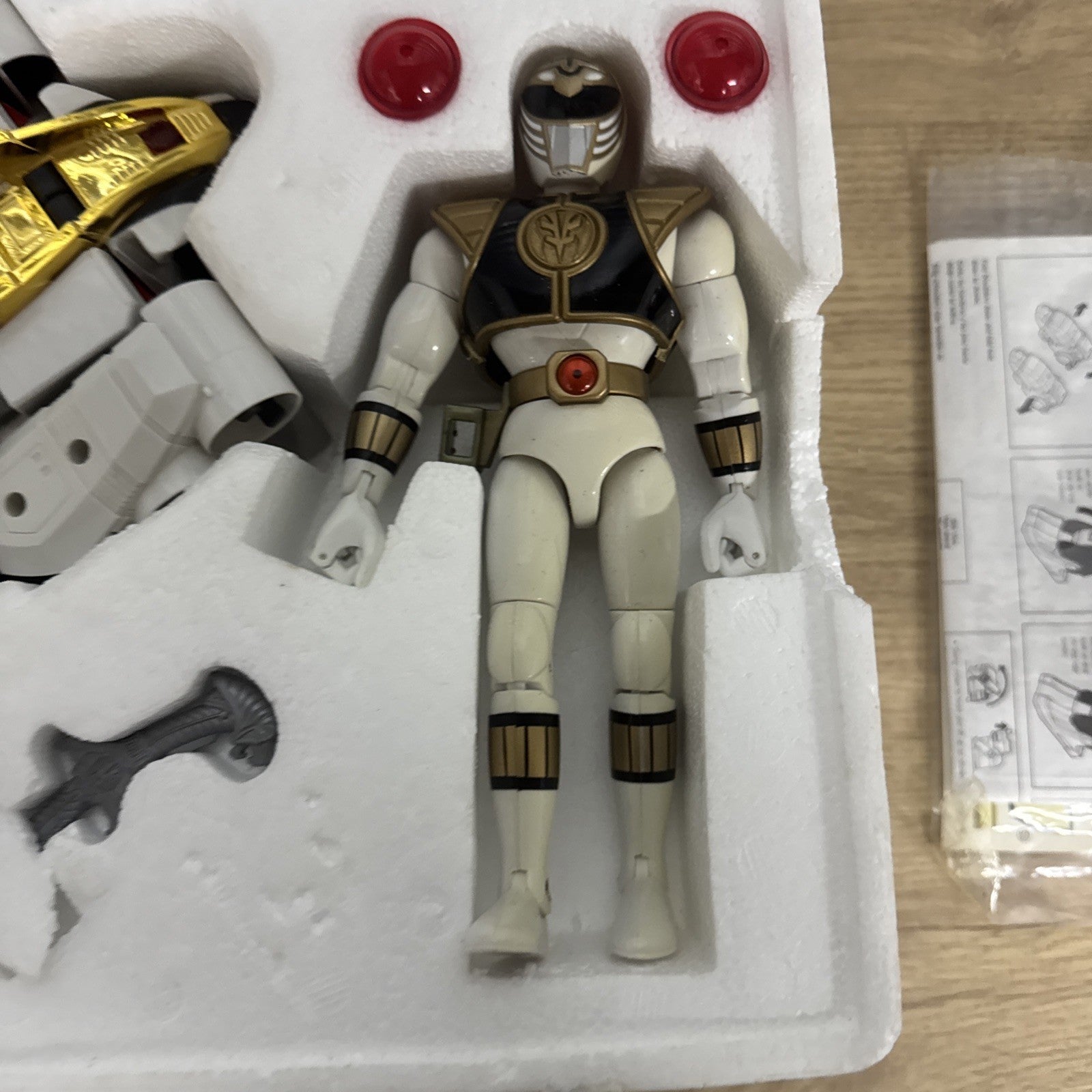 1994 Original Bandai Mighty Morphin Power Rangers White Tigerzord With Manual