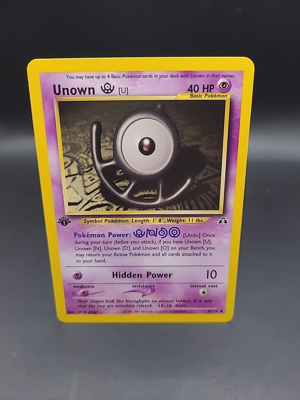 Pokémon TCG Unown [U] Neo Discovery 51/75 1st Edition Uncommon