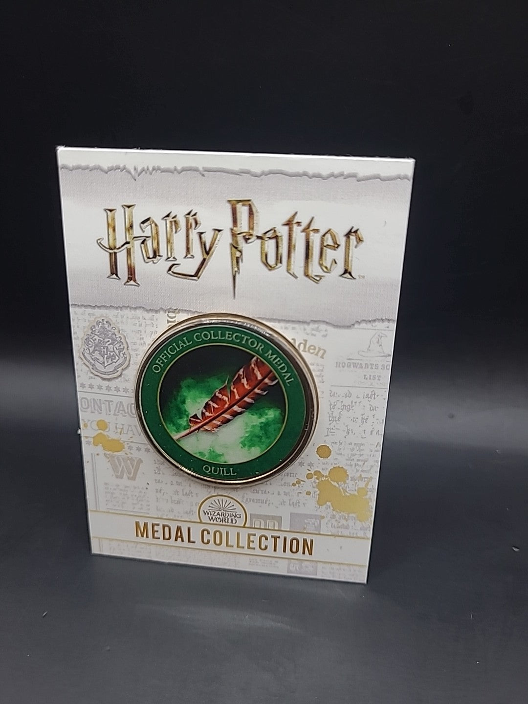 Harry Potter Official Medal Collection GREEN QUILL