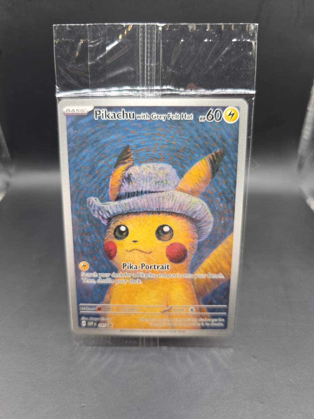 Pokémon Pikachu TCG Card Grey Felt Hat Black Star Promo SVP085 Sealed