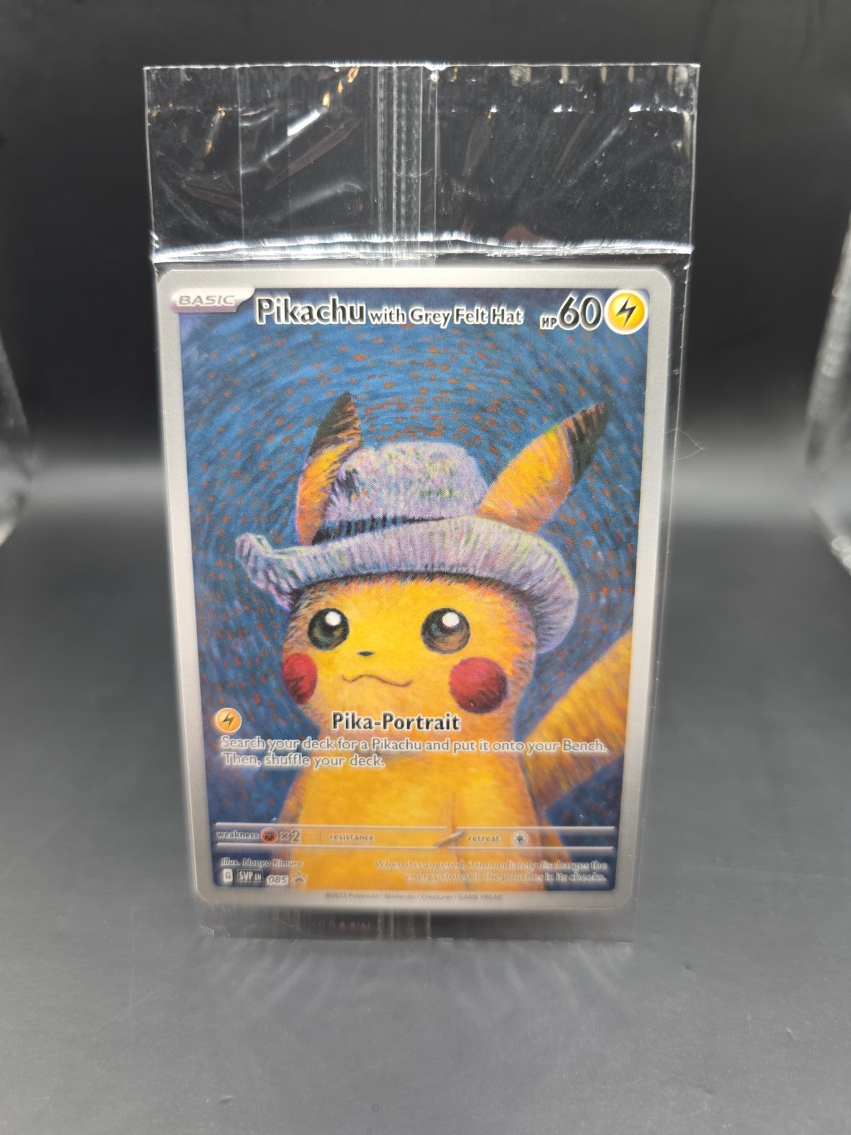 Pokémon Pikachu TCG Card Grey Felt Hat Black Star Promo SVP085 Sealed