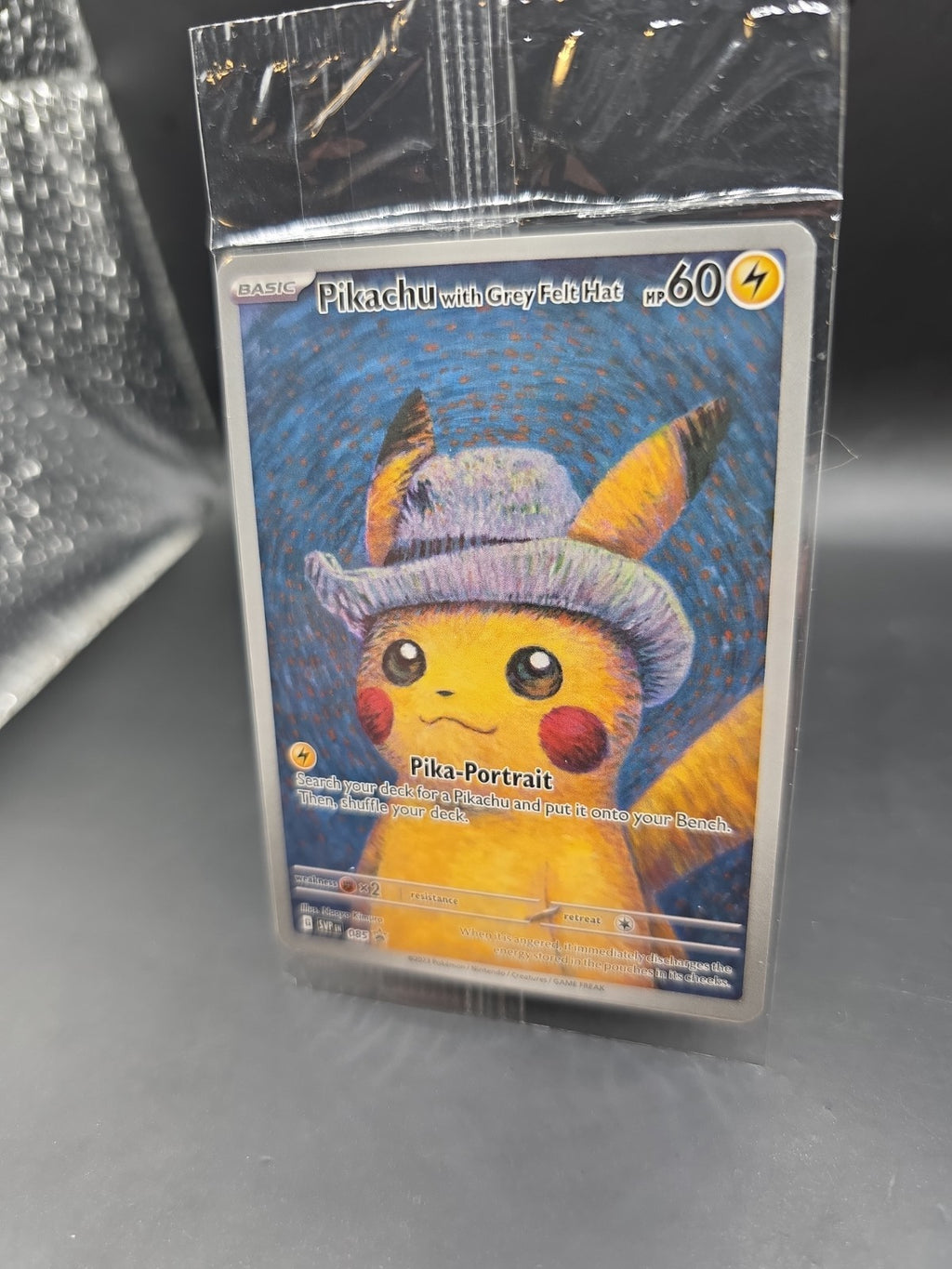 Pokémon Pikachu TCG Card Grey Felt Hat Black Star Promo SVP085 Sealed
