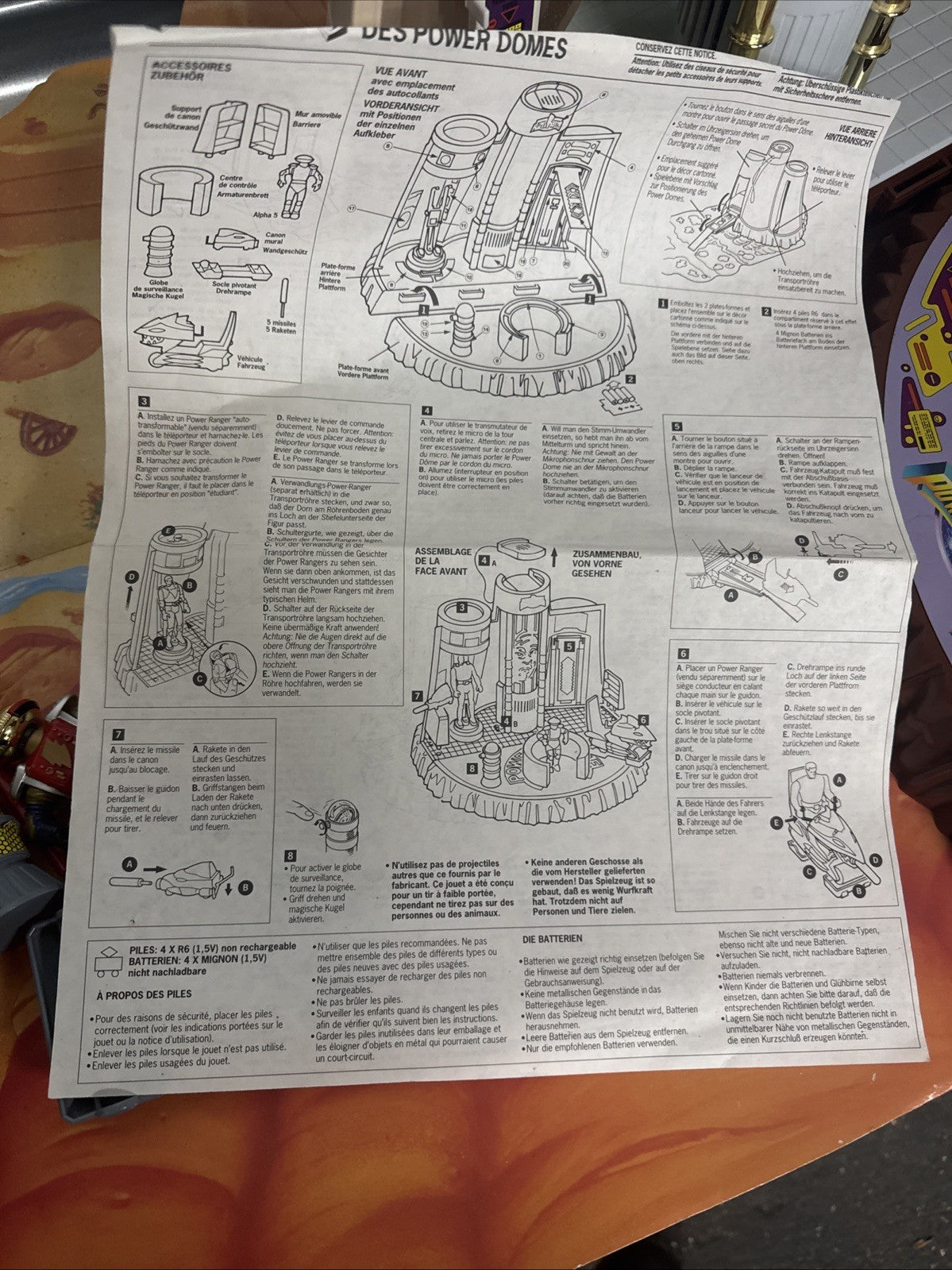 Vintage 1994 Power Rangers Power Dome Playset - Original box & instructions