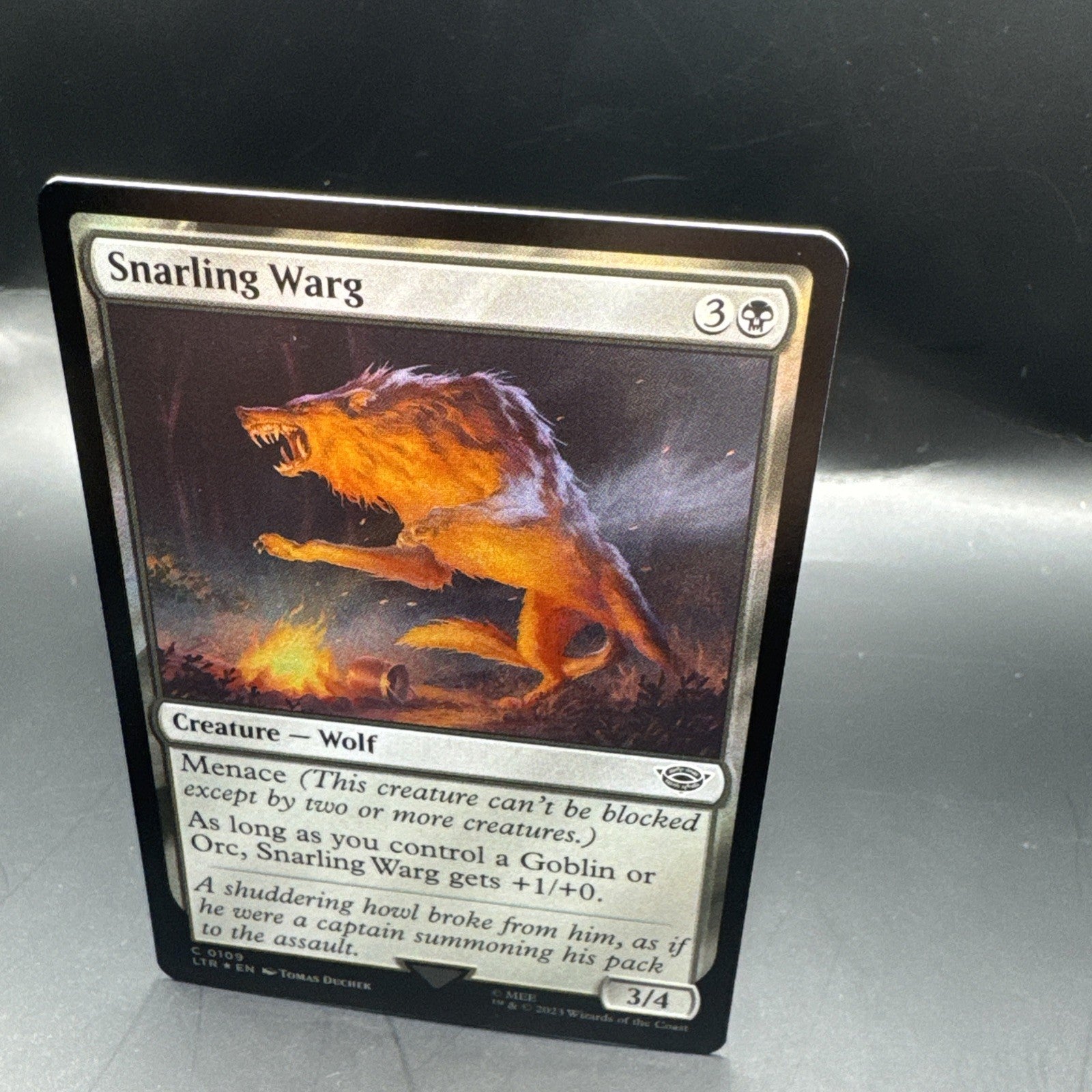 MTG Snarling Warg (Foil) C0109 Lord of the Rings  + 1 Regular Card