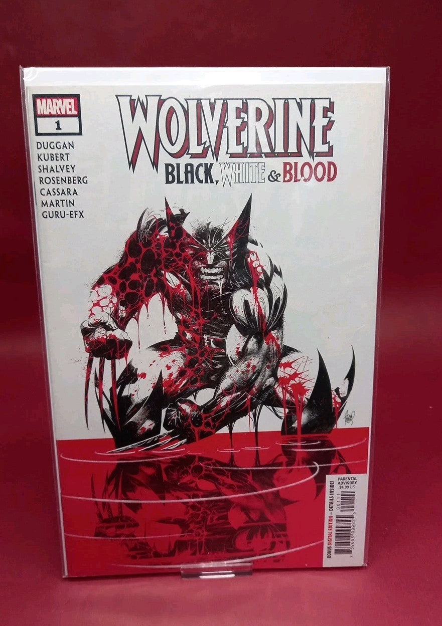 Wolverine Black White and Blood Issue #1 Comic. Adam Kubert Cover. Marvel 2020