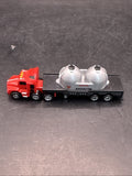 Micro Action Magnifiers SEMI TRUCK Red w DANGER RADIOACTIVE flatbed Funrise 1988
