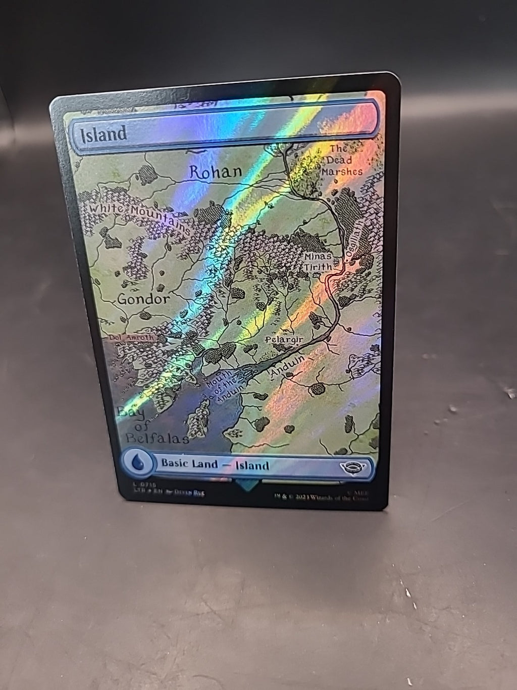 Island (0715) (Surge Foil) #715 (LP) Lord of the Rings LTR Magic MTG