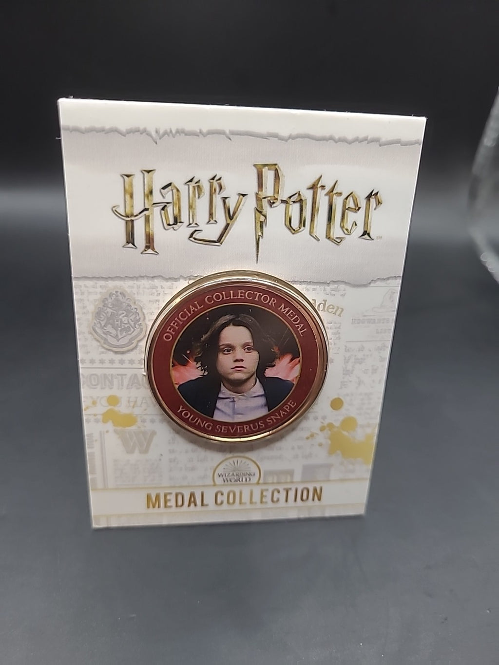 HARRY POTTER CARD WITH MEDAL YOUNG SEVERUS SNAPE BEN CLARKE J K ROWLING