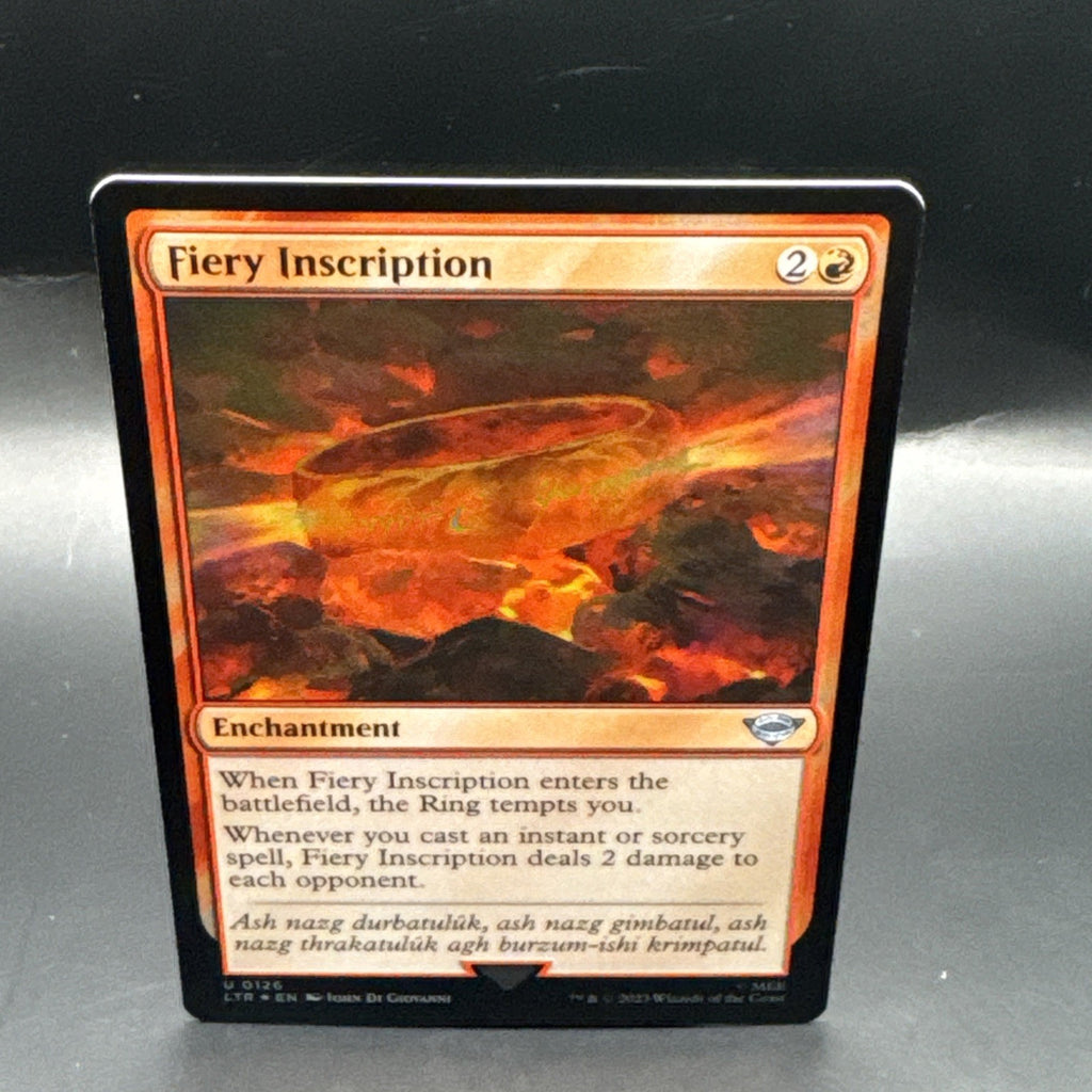 MTG Fiery Inscription (FOIL) U0126 Lord of the Rings + 1 Regular Card