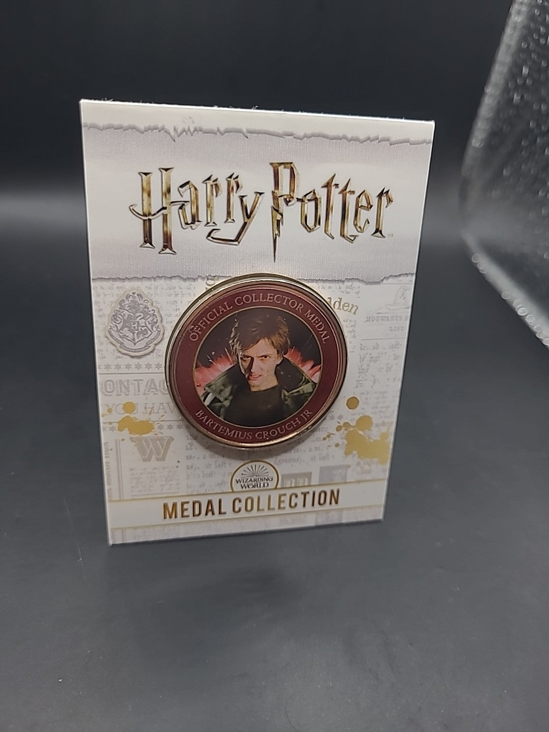 HARRY POTTER CARD WITH MEDAL BARTEMIUS CROUCH JR DAVID TENNANT J K ROWLING