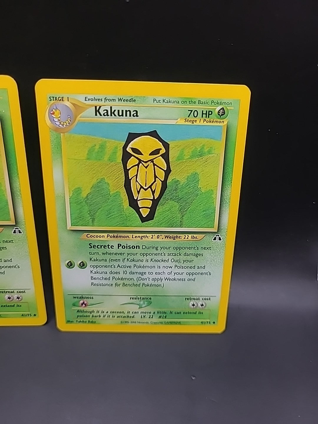 1st Edition & Regular Kakuna 41/75 Neo Discovery Uncommon Pokémon Card WOTC