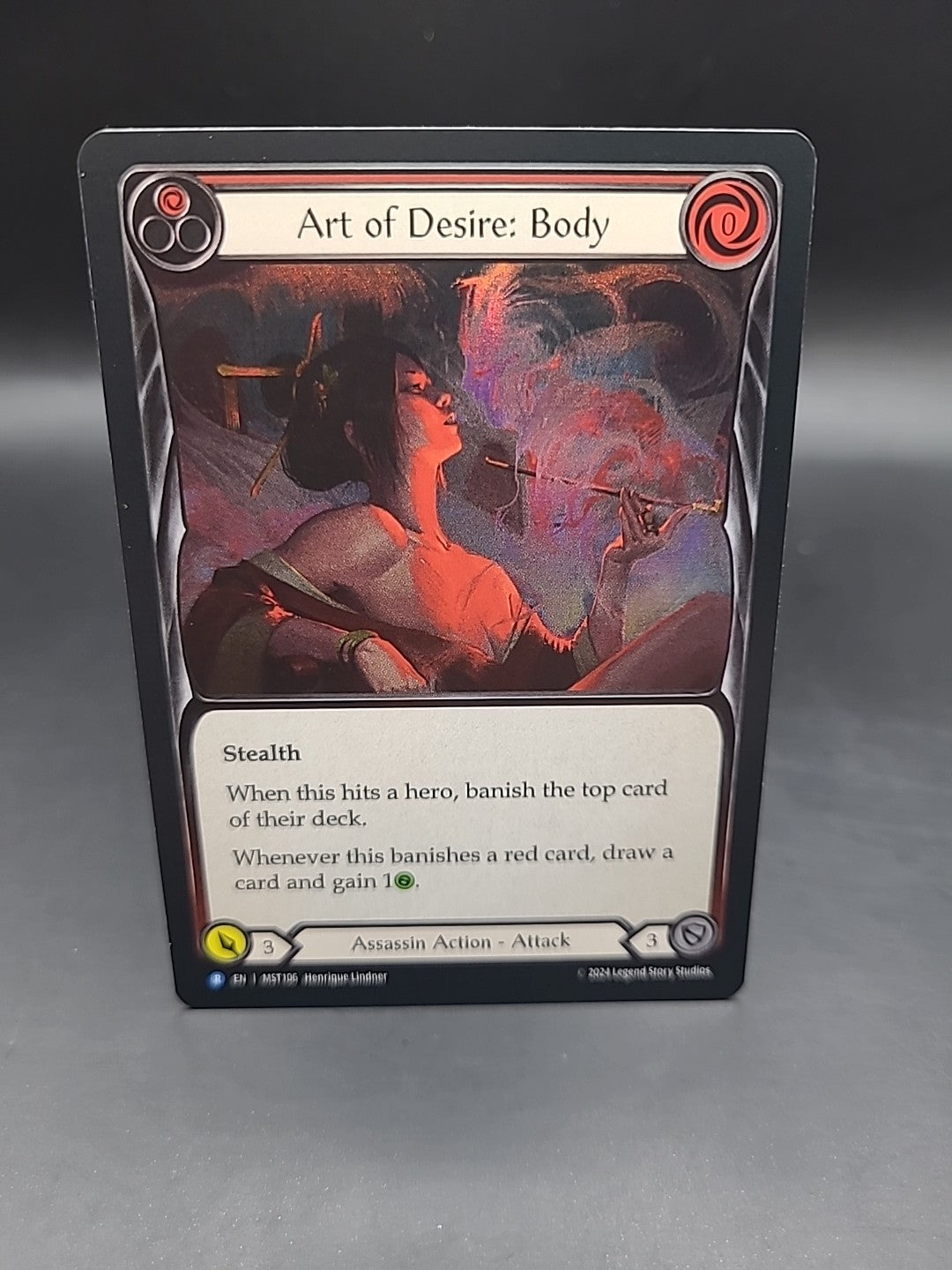 Flesh and Blood TCG Art of Desire: Body MST106 Rare Rainbow Foil NM MST