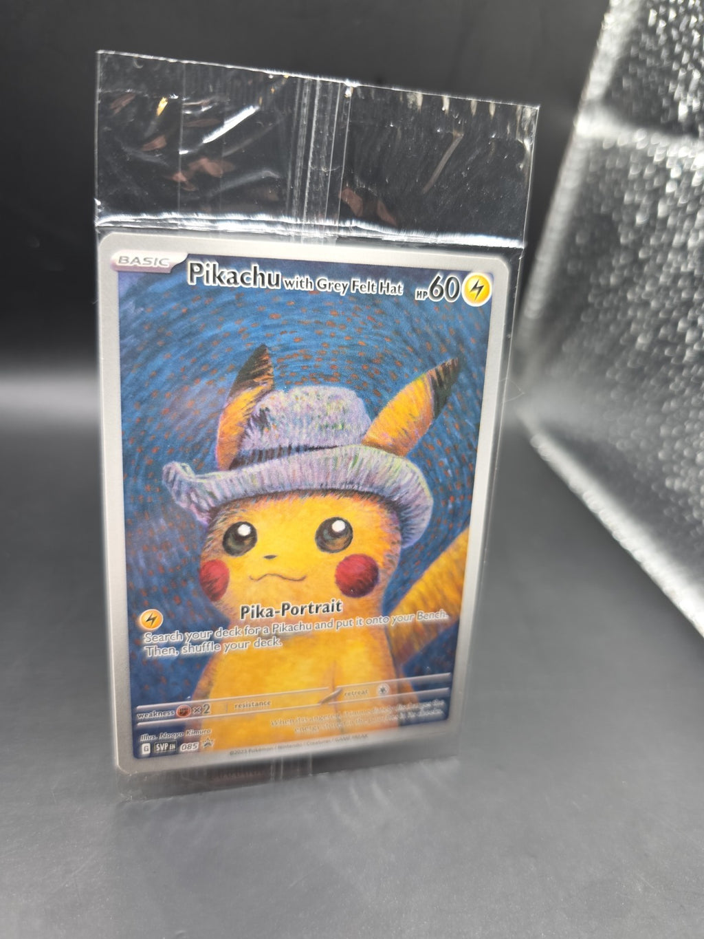 Pokémon Pikachu TCG Card Grey Felt Hat Black Star Promo SVP085 Sealed