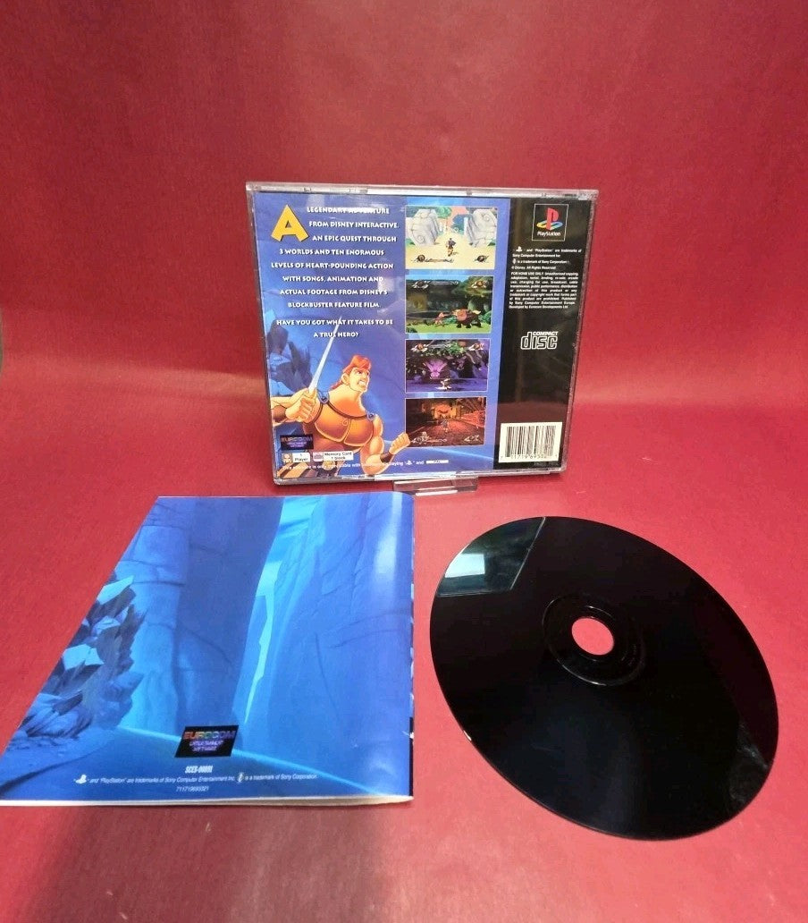 HERCULES: DISNEY'S ACTION GAME Ps1 WITH CASE & MANUAL.  Black Label