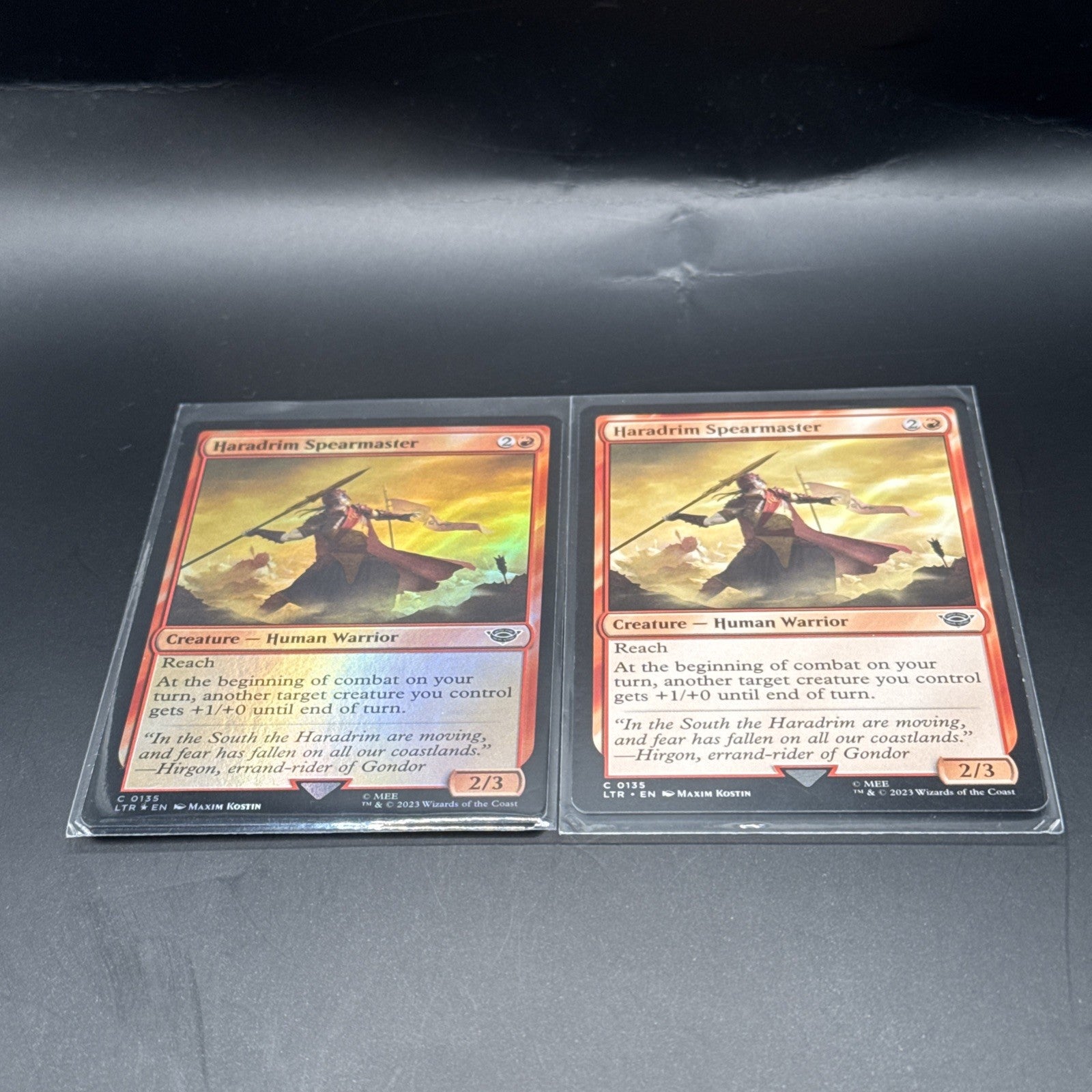 MTG Haradrim Spearmaster (Foil) C0135 Lord of the RIngs + 1 Regular Card