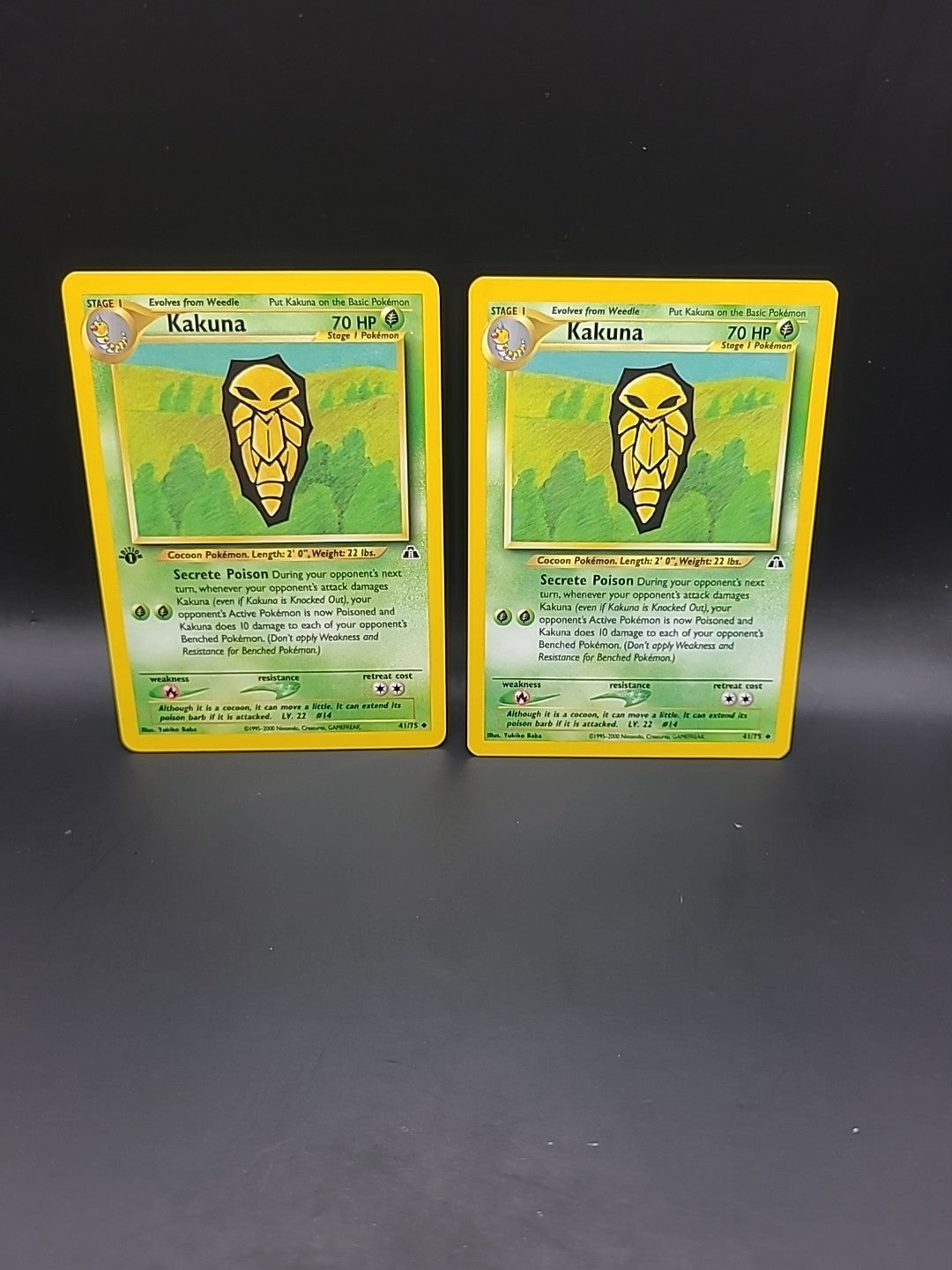 1st Edition & Regular Kakuna 41/75 Neo Discovery Uncommon Pokémon Card WOTC
