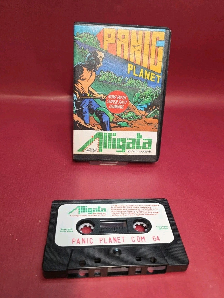 PANIC PLANET - Commodore 64 / 128 Cassette - EXTREMELY RARE! - TESTED / WORKING