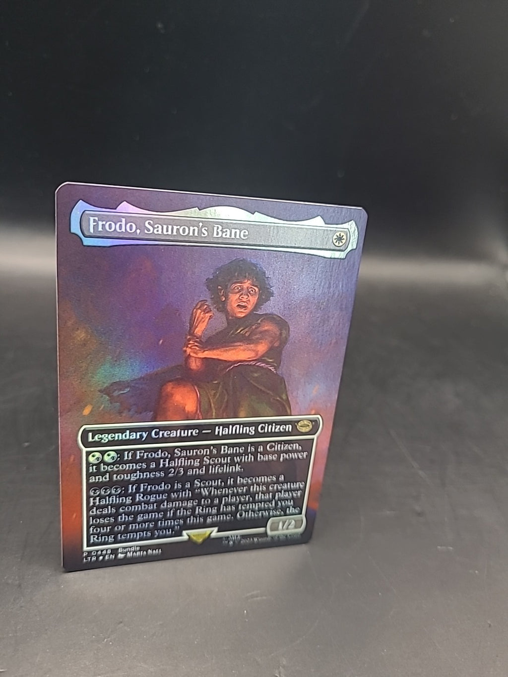 MTG Lord Of The Rings Borderless Foil #0448 Frodo Sauron's Bane