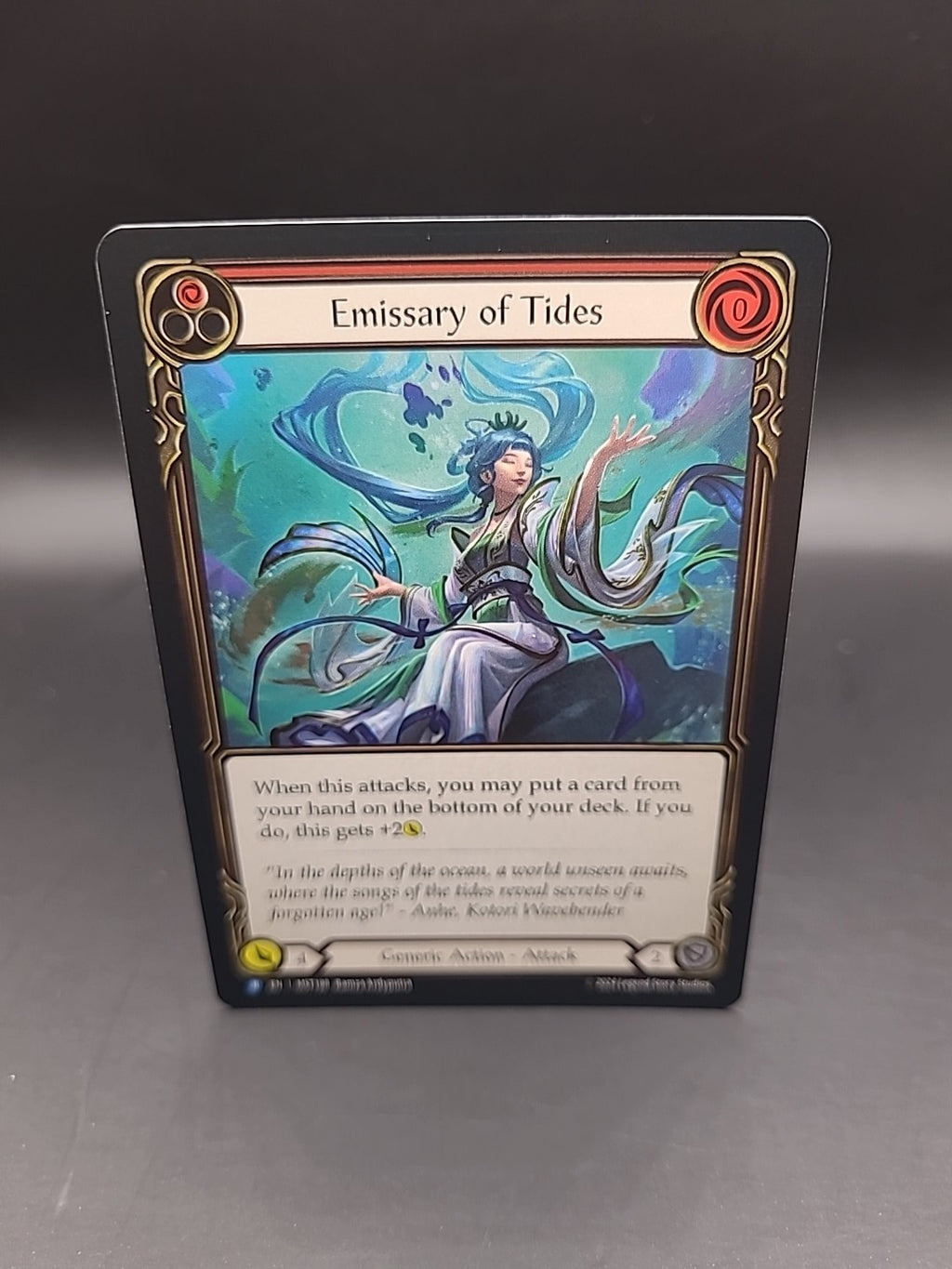 Flesh And Blood TCG Emissary Of Tides #MST198 Rare Rainbow Foil