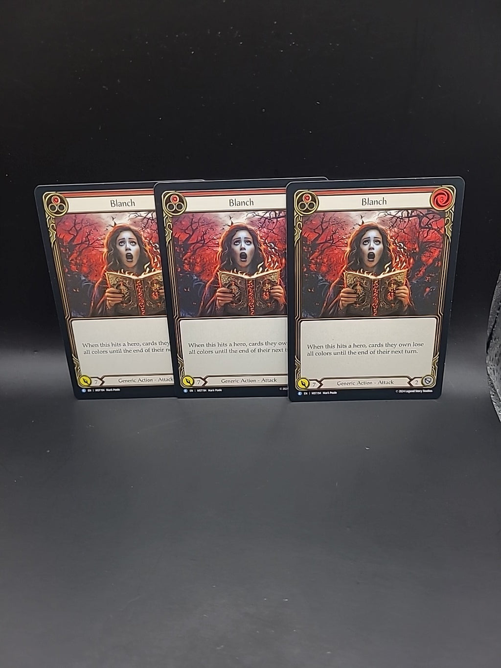 3 X Blanch Red Regular Cards - MST194 NM - FaB Flesh and Blood