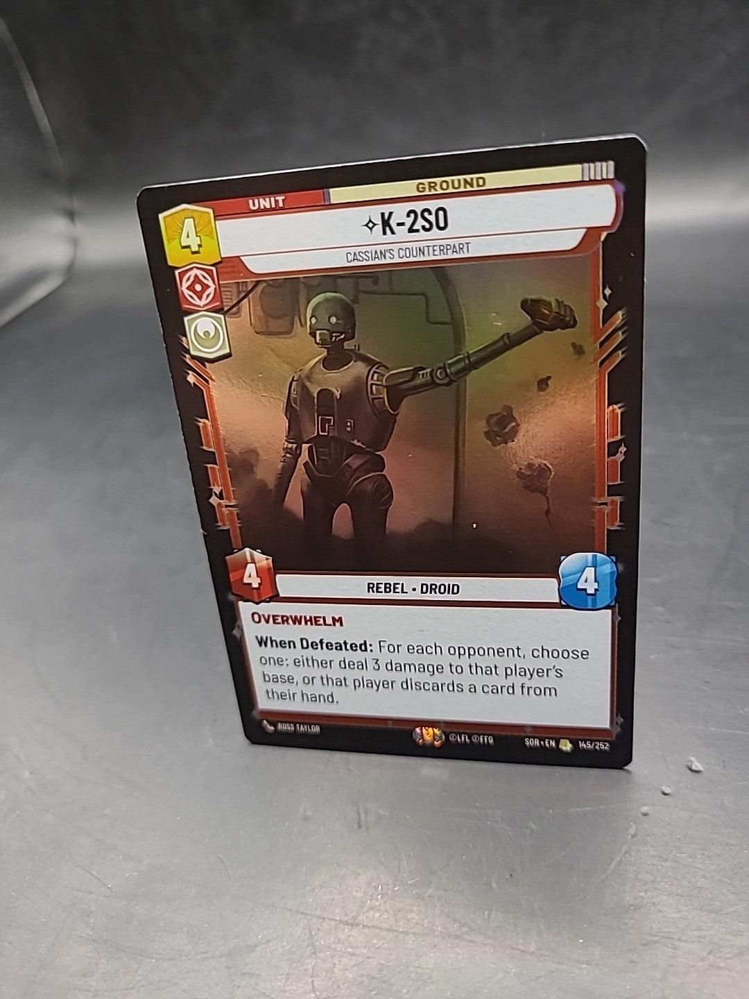 STAR WARS UNLIMITED TCG 146/252 SPARK OF  REBELLION: RARE FOIL: K-2SO