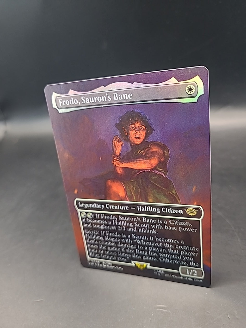 MTG Lord Of The Rings Borderless Foil #0448 Frodo Sauron's Bane