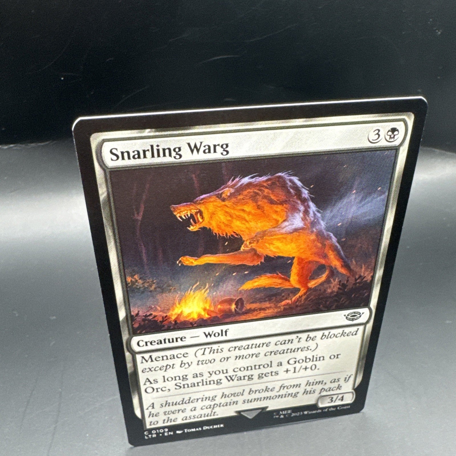 MTG Snarling Warg (Foil) C0109 Lord of the Rings  + 1 Regular Card