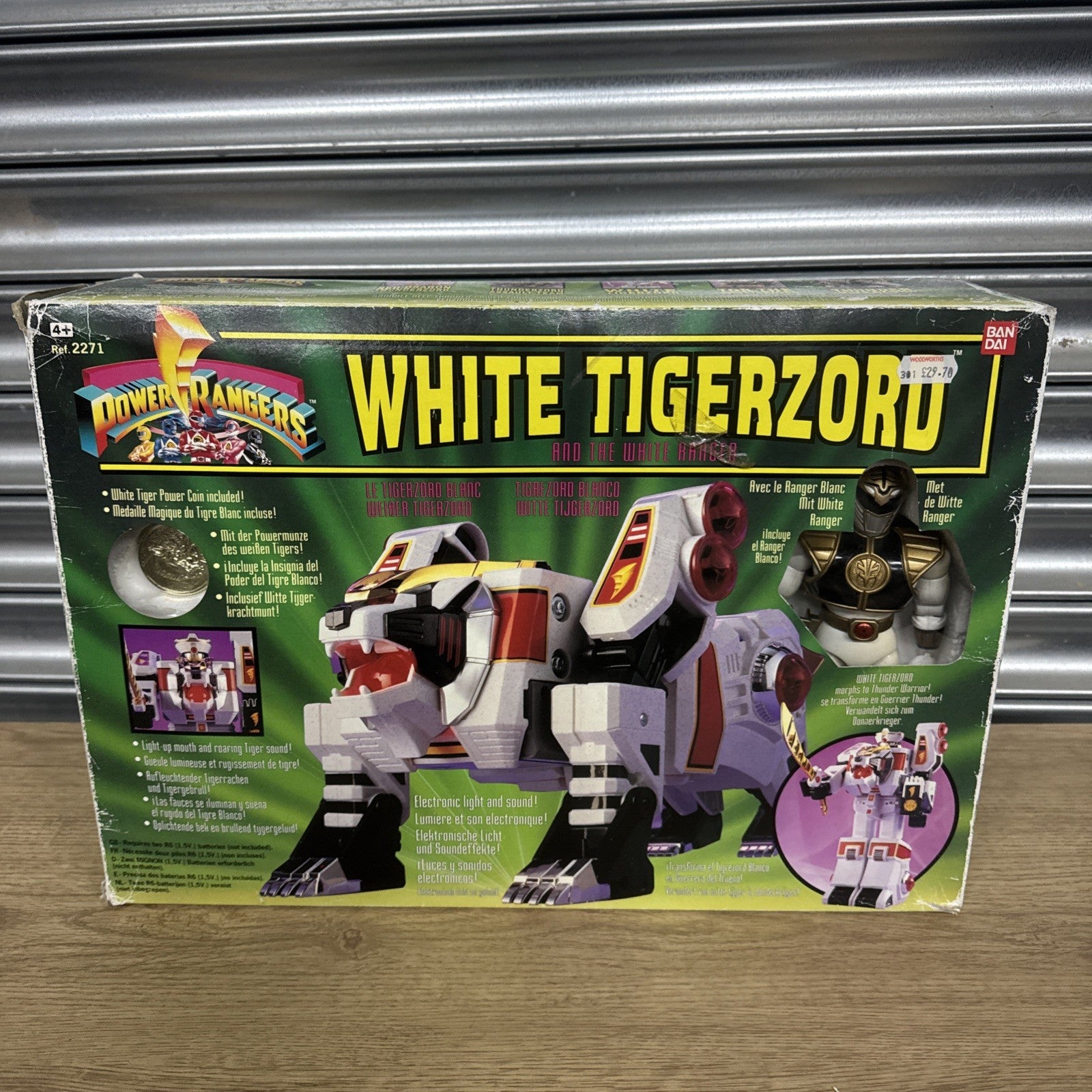 1994 Original Bandai Mighty Morphin Power Rangers White Tigerzord With Manual