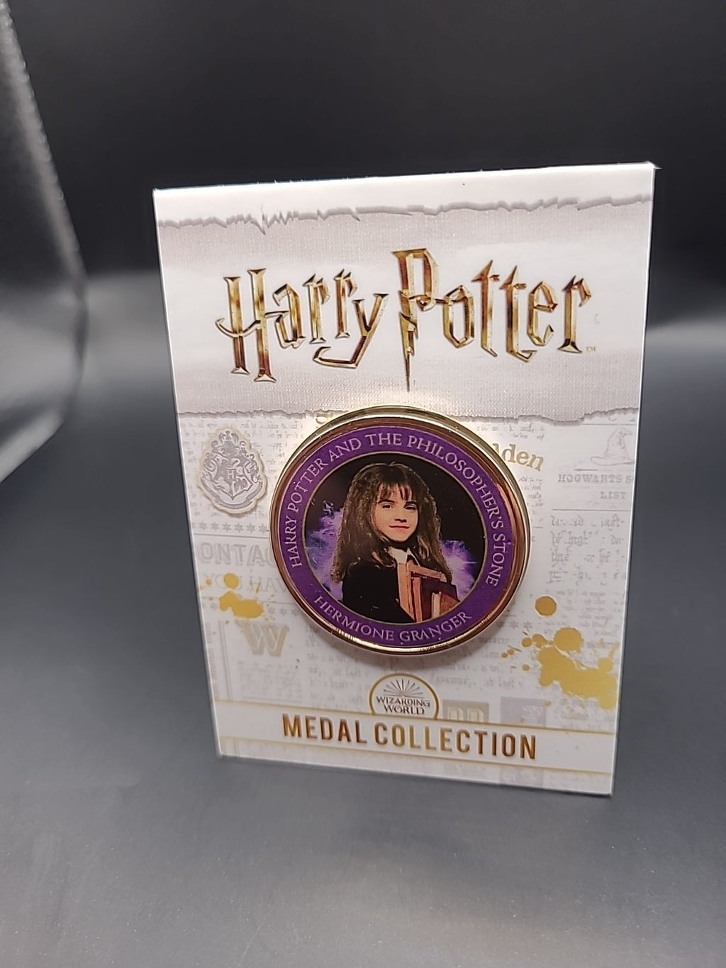 RARE HARRY POTTER MEDAL COIN IN CARD HERMIONE GRANGER PHILOSOPHER'S STONE