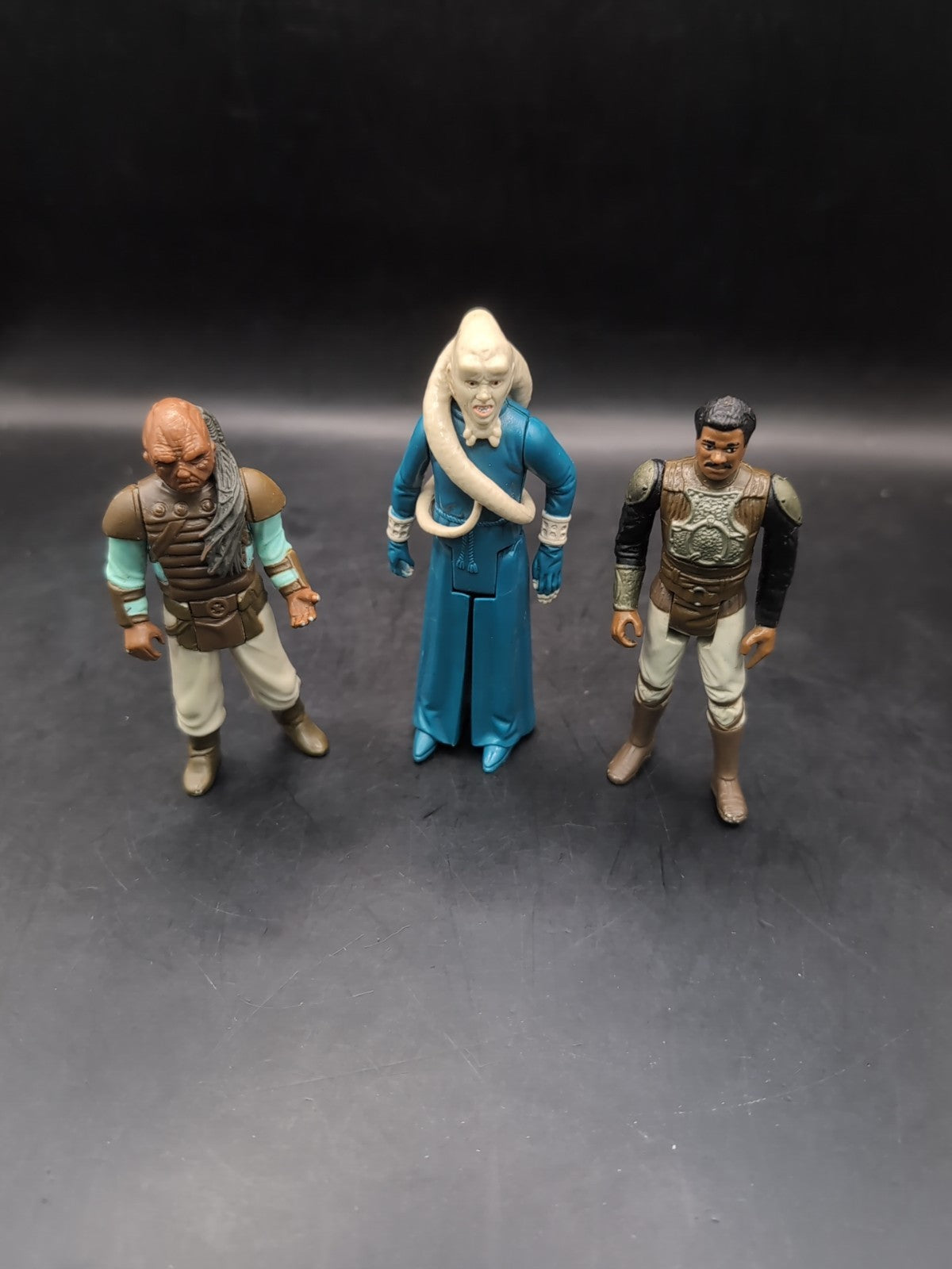 3 X Vintage Kenner Star Wars Figures Bib Fortuna, Lando Calrissian & Weequay