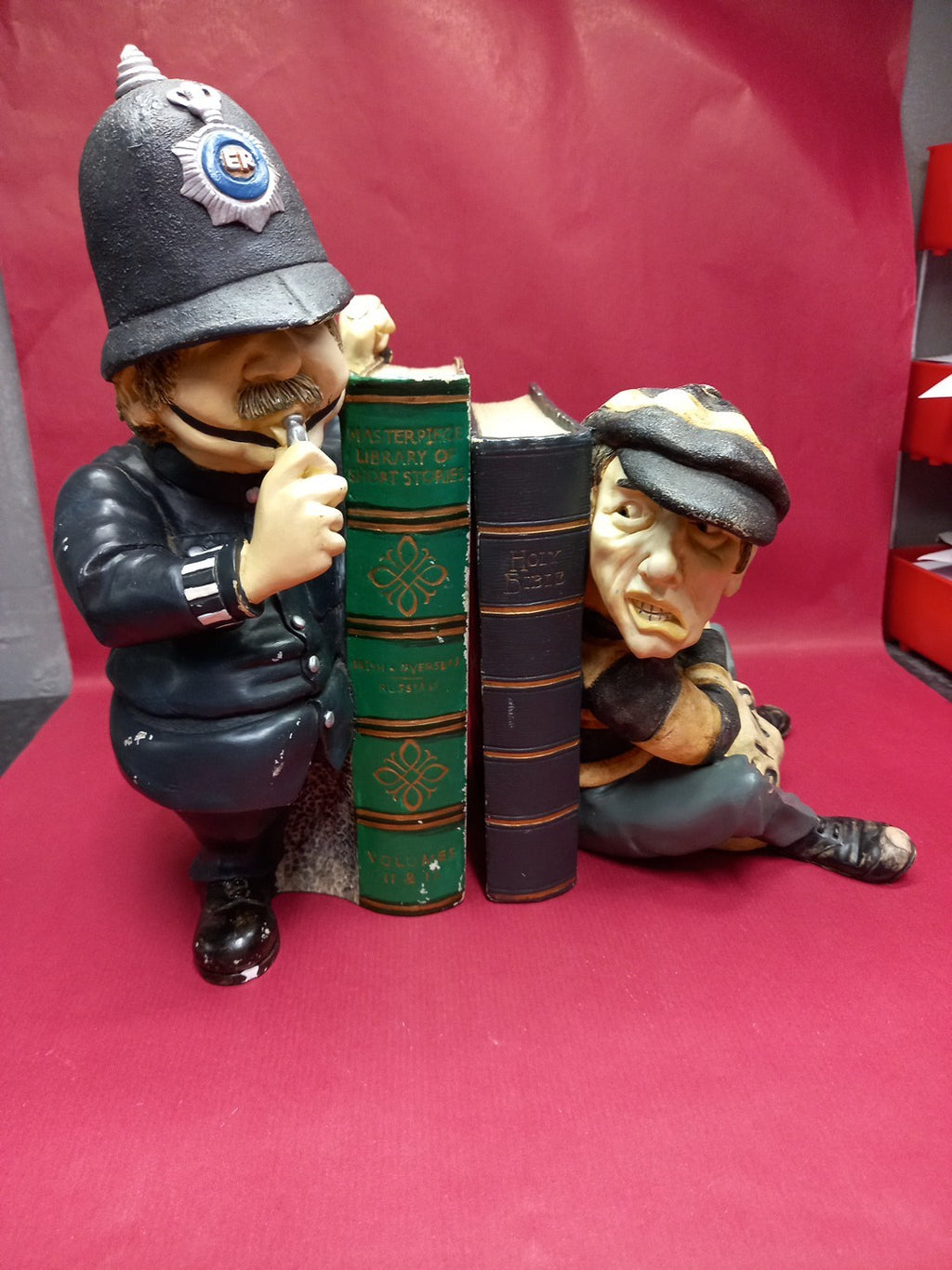 Police and Thief Bookends by Peter Mook -  READ DESCRIPTION 