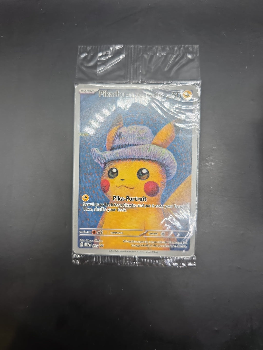 Pokémon Pikachu TCG Card Grey Felt Hat Black Star Promo SVP085 Sealed