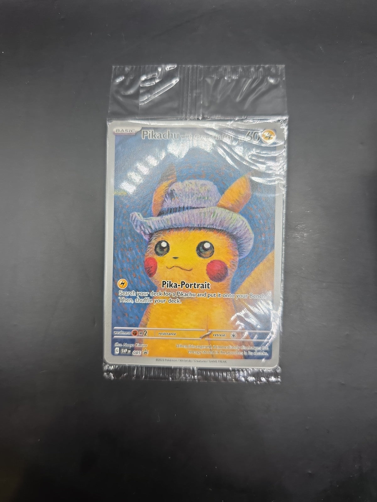 Pokémon Pikachu TCG Card Grey Felt Hat Black Star Promo SVP085 Sealed