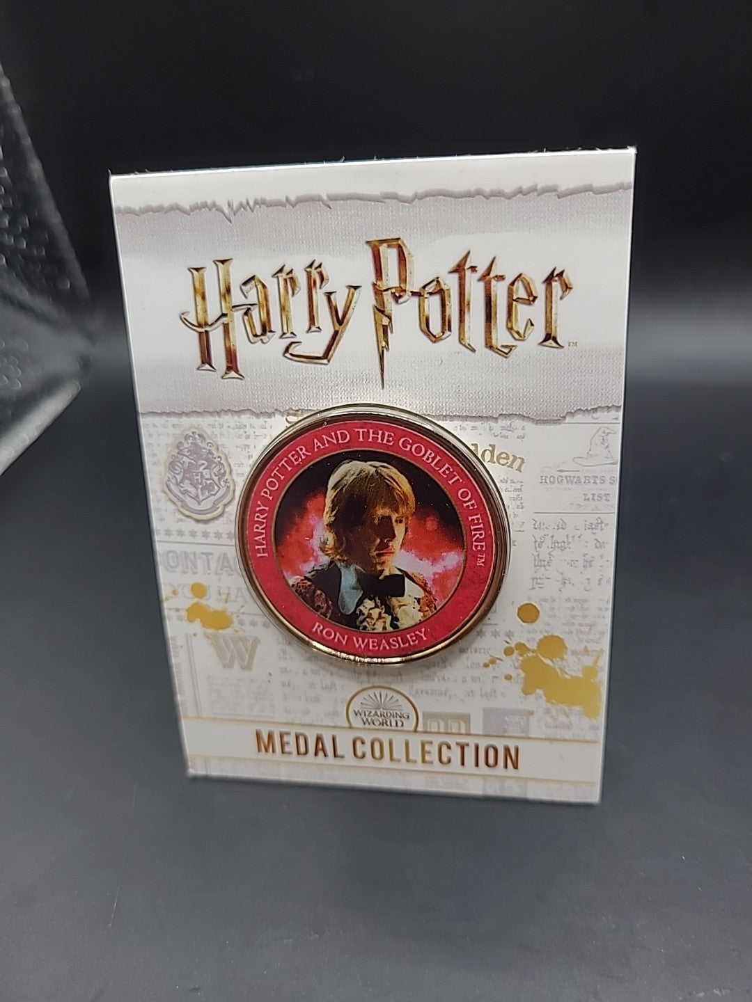 RARE HARRY POTTER MEDAL COIN IN CARD THE GOBLET OF FIRE RON WEASLEY ROWLING