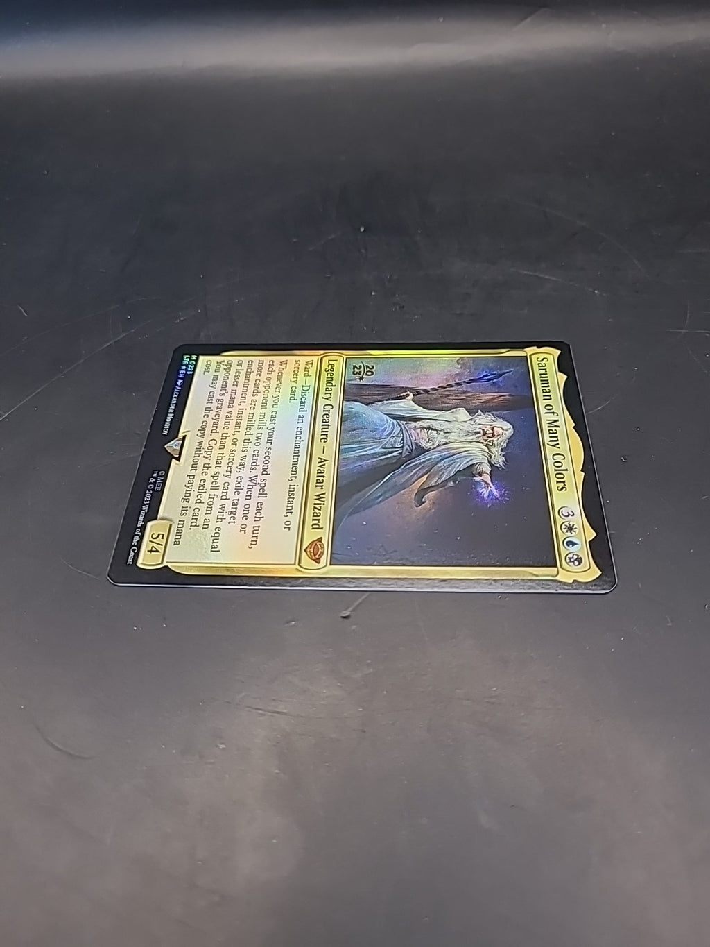 MTG Saruman Of Many Colors 0223 Rare Prerelease Card
