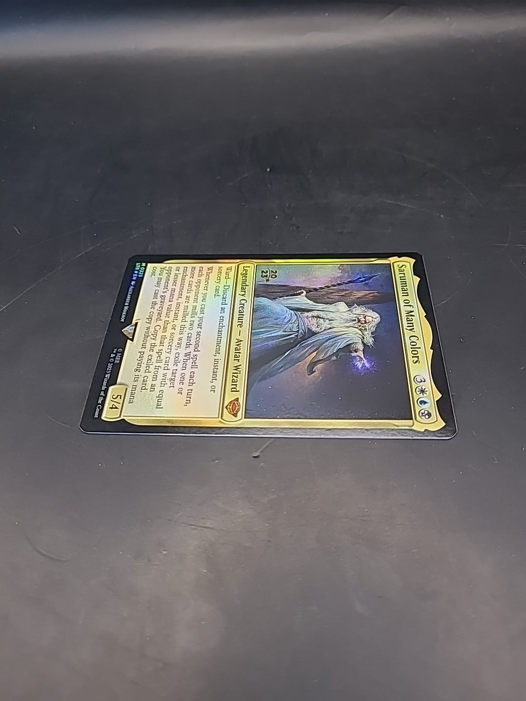 MTG Saruman Of Many Colors 0223 Rare Prerelease Card