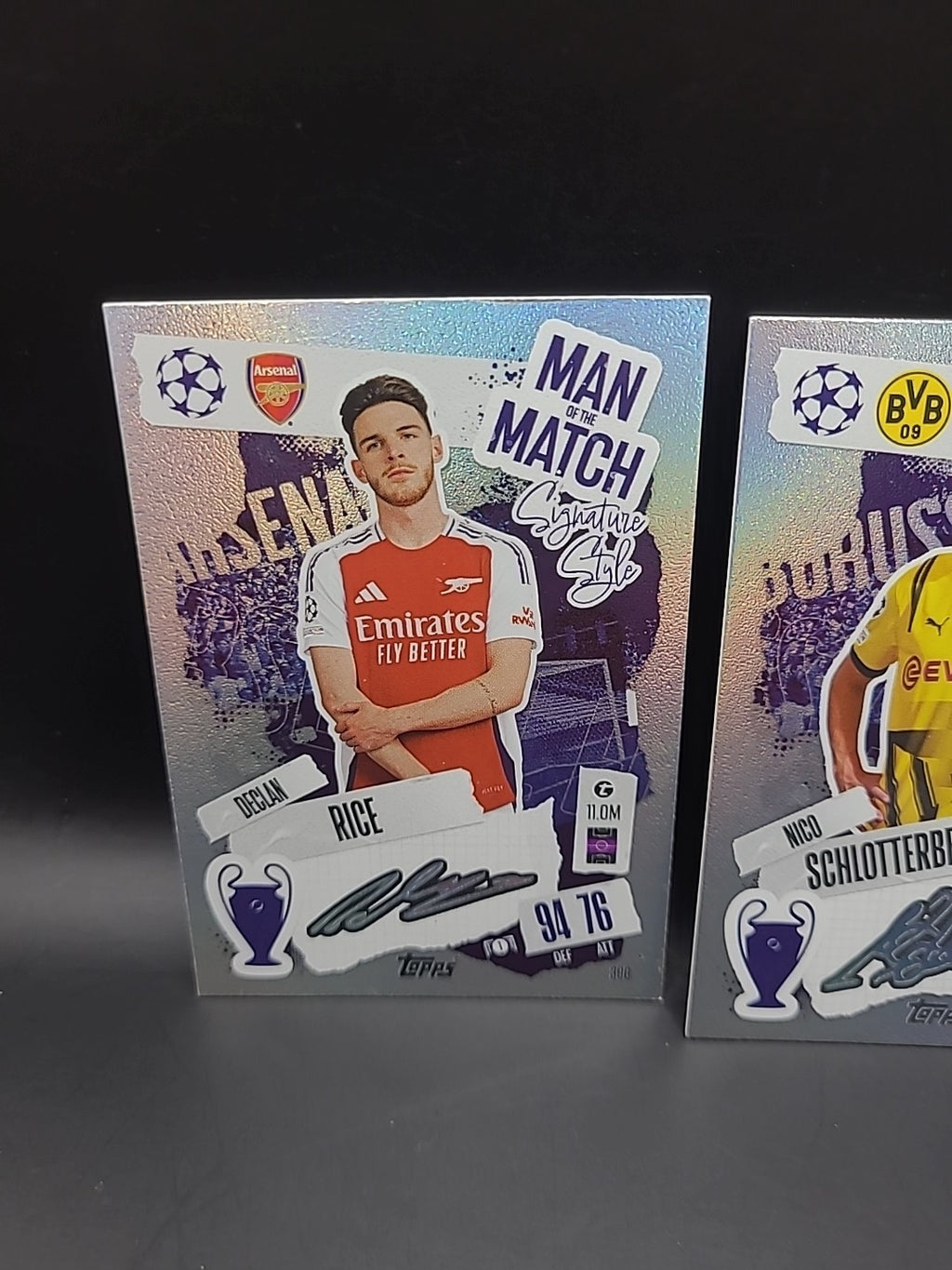 24/25 Declan Rice & Nico Schlotterbeck Topps Match Attax Cards #398 & #403