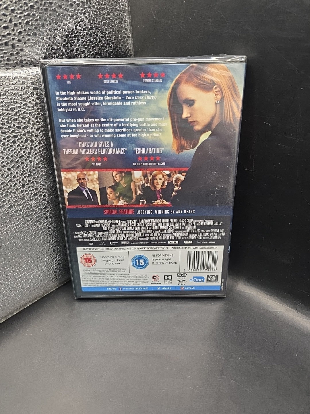 Miss Sloane DVD (2017) Jessica Chastain, Madden(DIR)NEW&FACTORY SEALED-UK SELLER