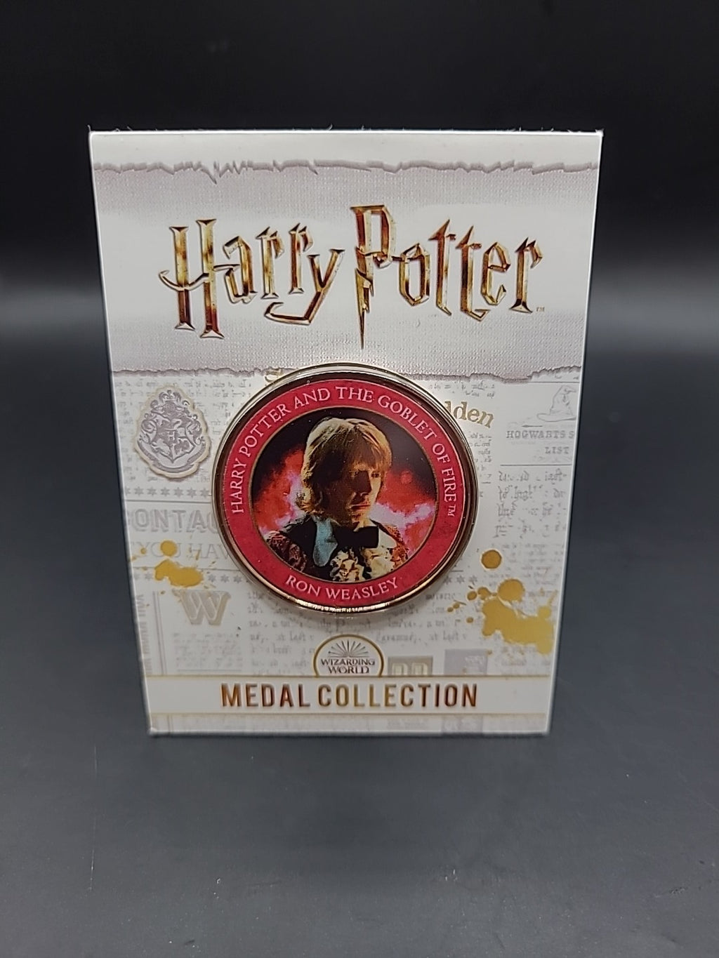 RARE HARRY POTTER MEDAL COIN IN CARD THE GOBLET OF FIRE RON WEASLEY ROWLING