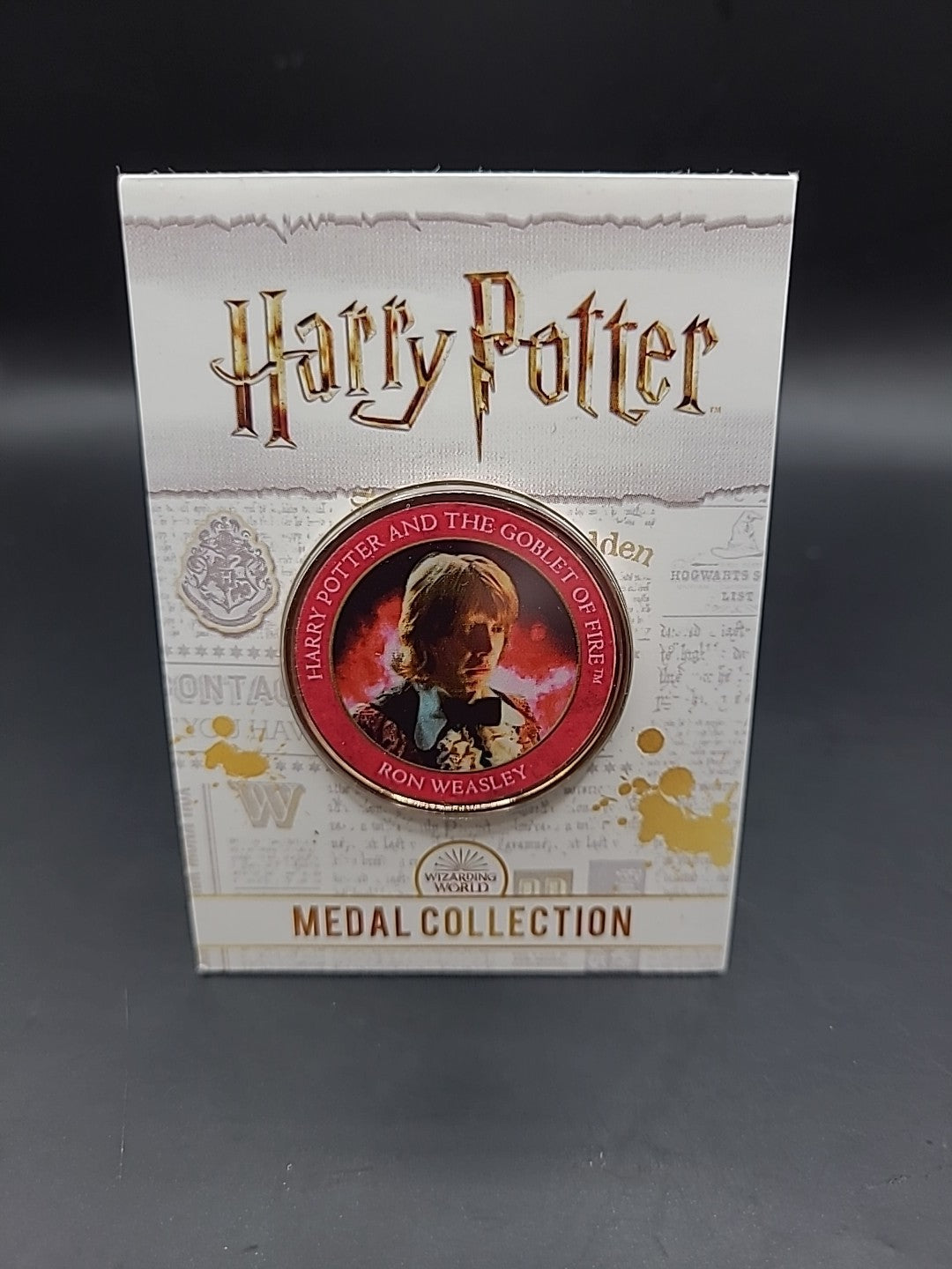 RARE HARRY POTTER MEDAL COIN IN CARD THE GOBLET OF FIRE RON WEASLEY ROWLING