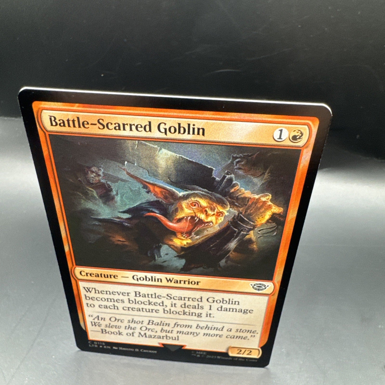 MTG Battle-Scarred Goblin (FOIL) C0115 Lord of the RIngs + 1 Regular Card