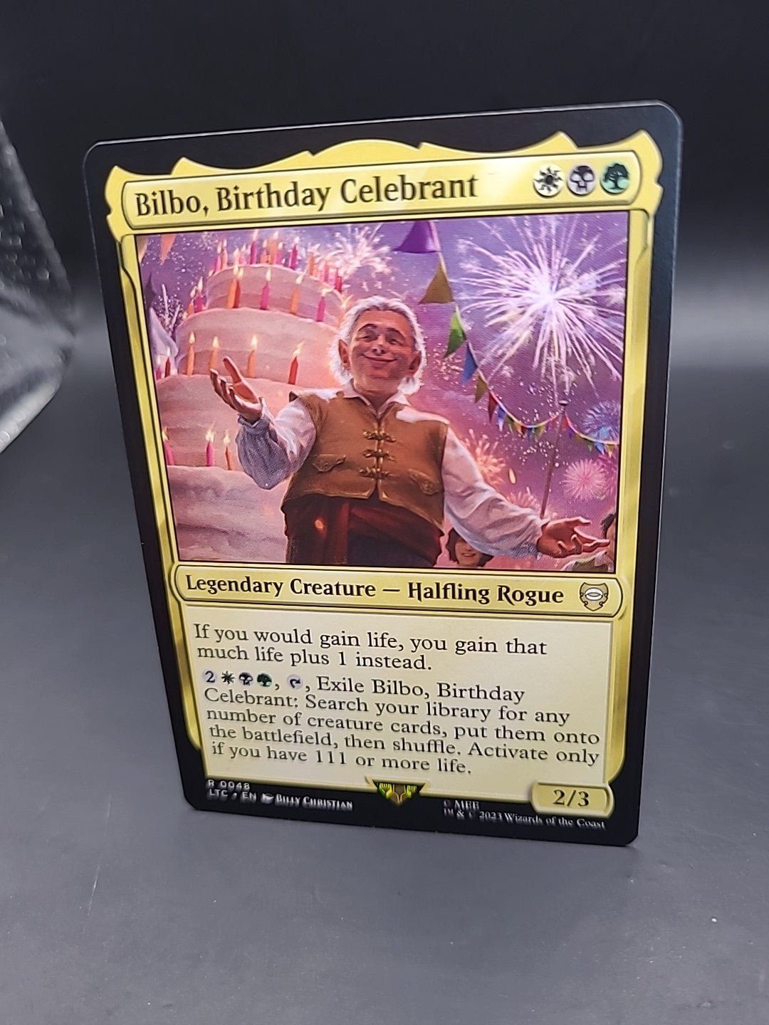 Bilbo, Birthday Celebrant 0048 Non Foil Rare LOTR Commander MTG Near Mint