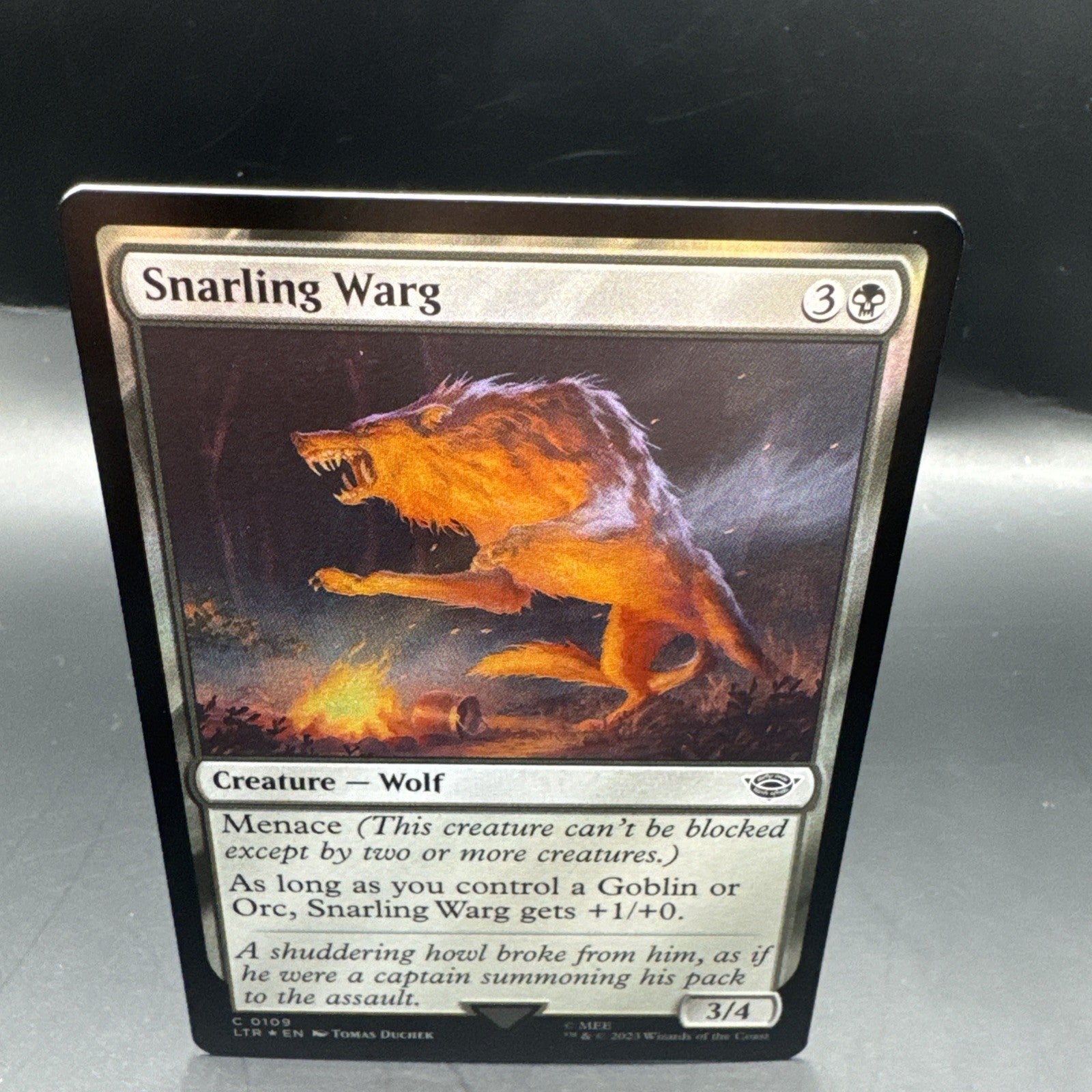 MTG Snarling Warg (Foil) C0109 Lord of the Rings  + 1 Regular Card