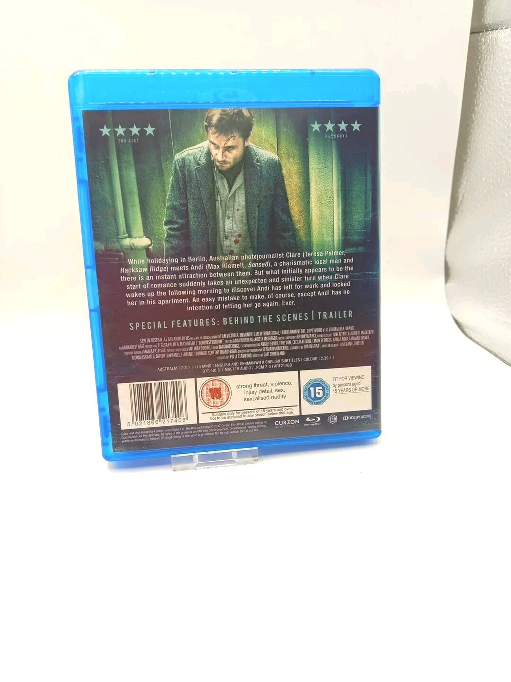 Berlin Syndrome [15] Blu-ray - Teresa Palmer / Cate Shortland