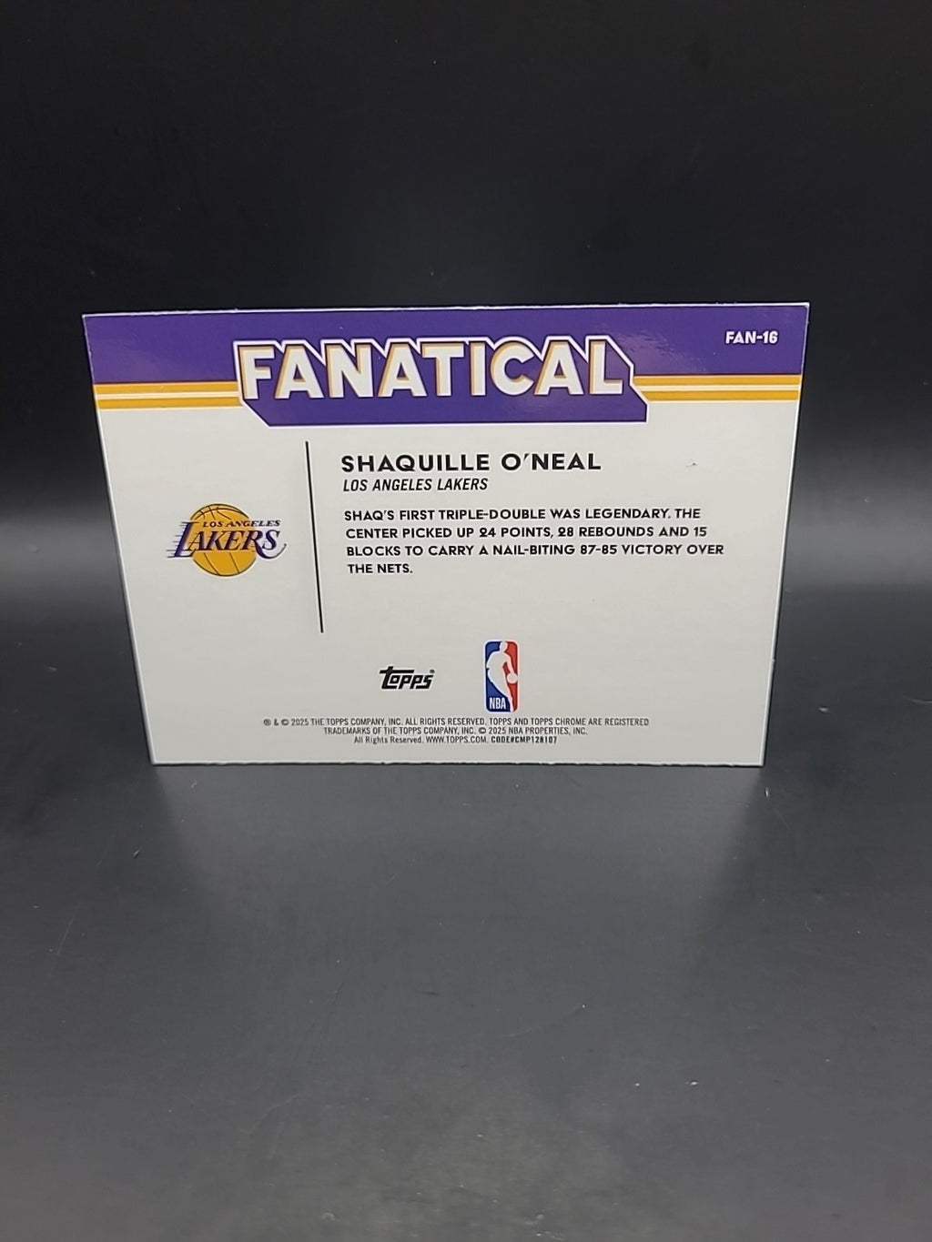 2025 Topps Chrome Fanatical Shaquille O'Neal #FAN-16