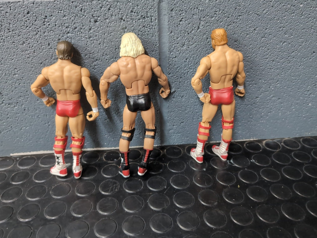 3 X Mattel Wrestling Figures Flair, Anderson, Blanchard, WCW/WWE
