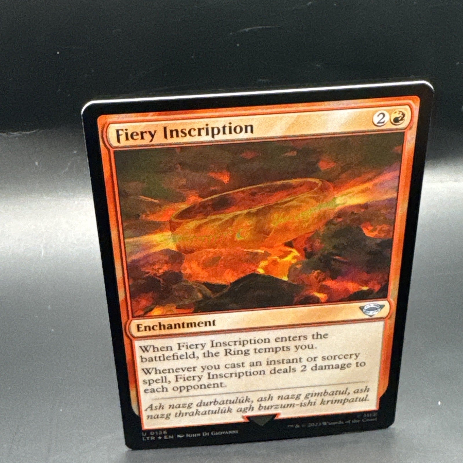 MTG Fiery Inscription (FOIL) U0126 Lord of the Rings + 1 Regular Card