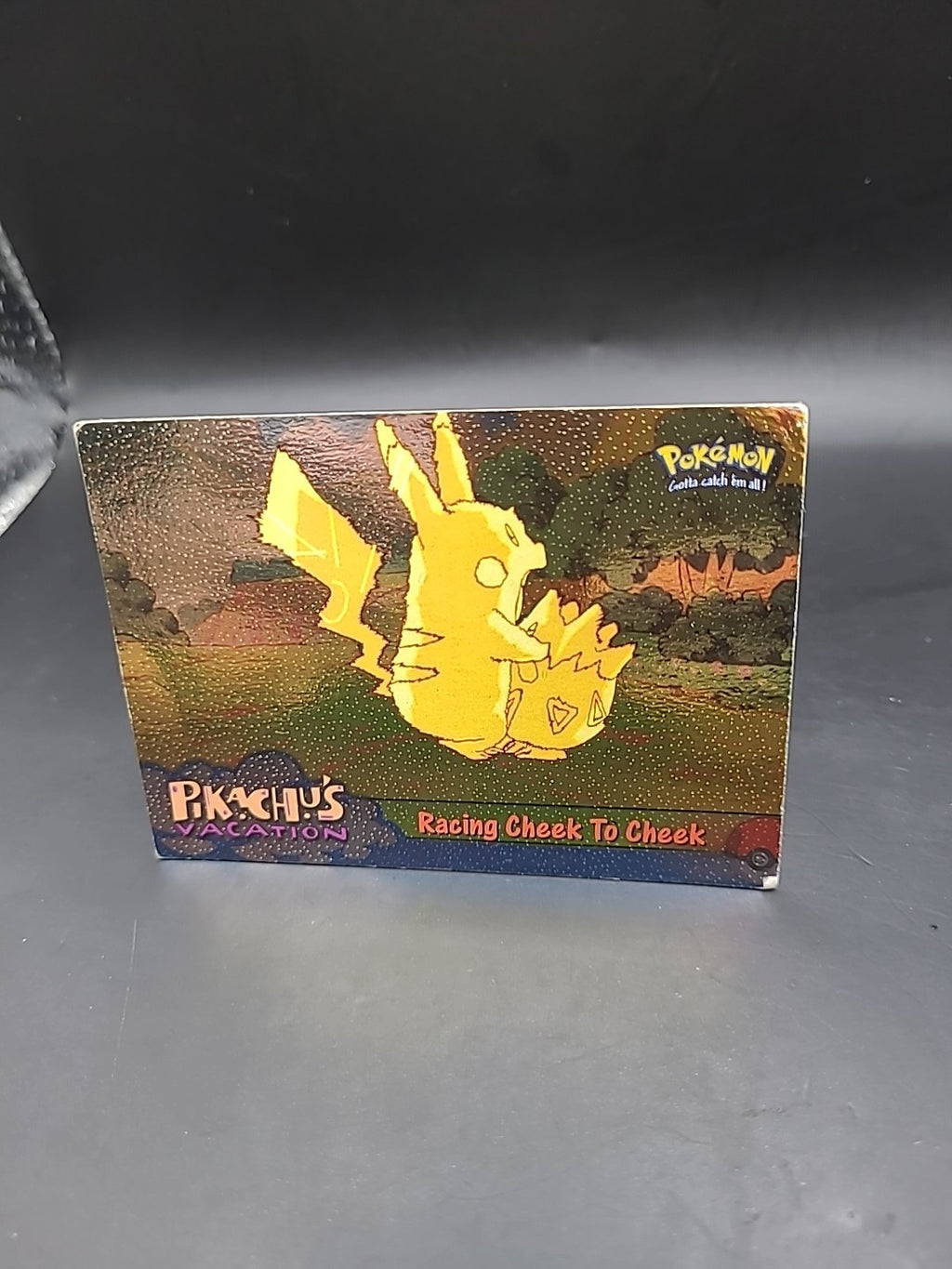 Topps Racing Cheek to Cheek #48 Pikachu's Vacation Pokemon Card Textured Holo