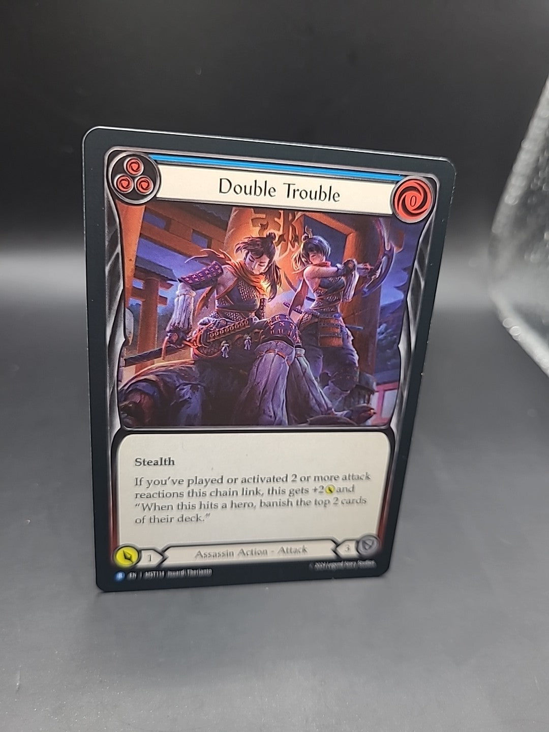 Flesh and Blood TCG Double Trouble (Blue) MST114 Rare Rainbow Foil NM MST