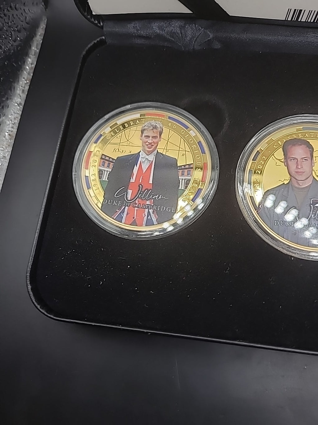William 40 Glorious Years Duke Of Cambridge Gold Plated Medal / Coin Set
